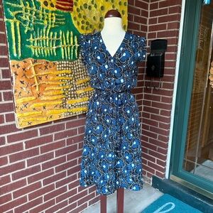 Tommy Hilfiger Tie Waist with Cap Sleeve  Midi Dress